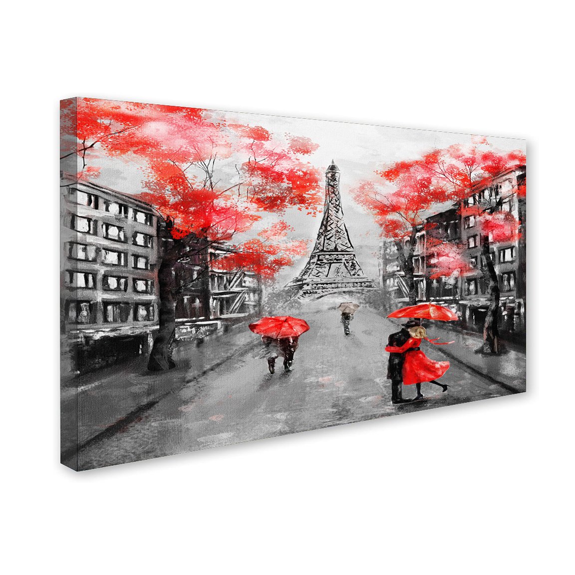 Black & White Eiffel Tower Red Umbrella Canvas Wall Painting  decorative masterpiece for home decor